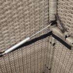 Banc de jardin avec coussins gris clair résine tressée – Image 6