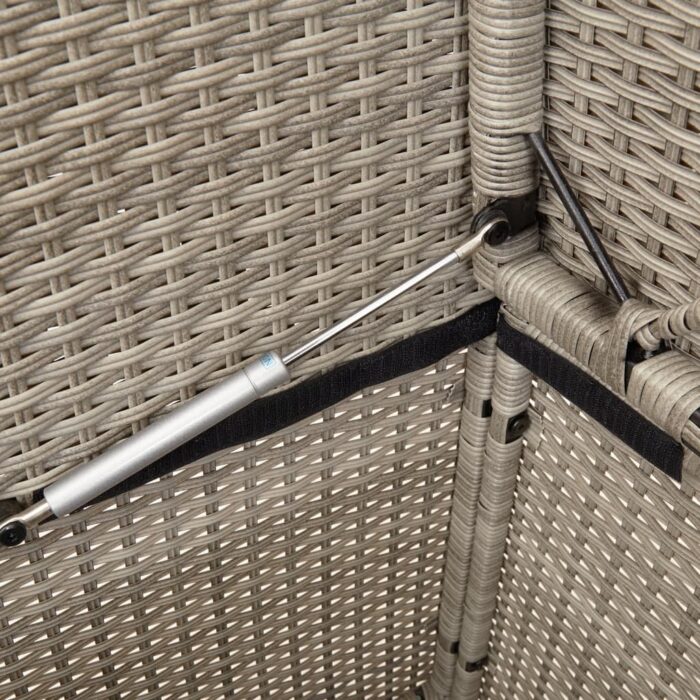 Banc de jardin avec coussins gris clair résine tressée – Image 6