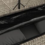 Banc de jardin avec coussins gris clair résine tressée – Image 7