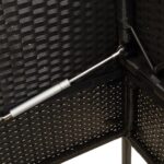Banc de jardin avec coussins noir résine tressée – Image 6