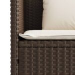 Banc de jardin avec coussins marron résine tressée – Image 8
