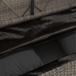 Banc de jardin avec coussins gris résine tressée – Image 7