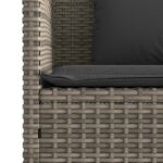 Banc de jardin avec coussins gris résine tressée – Image 8