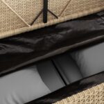 Banc de jardin avec coussins beige résine tressée – Image 7