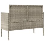 Banc de jardin avec coussins gris clair résine tressée – Image 4
