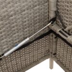 Banc de jardin avec coussins gris clair résine tressée – Image 6