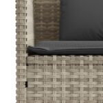 Banc de jardin avec coussins gris clair résine tressée – Image 8