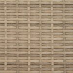 Canapé de jardin 2 places avec auvent et tabourets beige rotin – Image 8