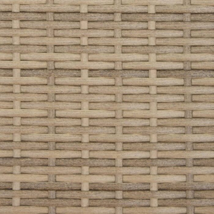 Canapé de jardin 2 places avec tabourets beige résine tressée – Image 7