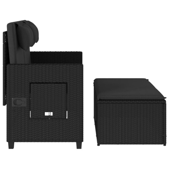 VXL8721012309890_g_en_hd_5.jpg Banc inclinable de jardin avec coussins noir résine tressée – Image 5