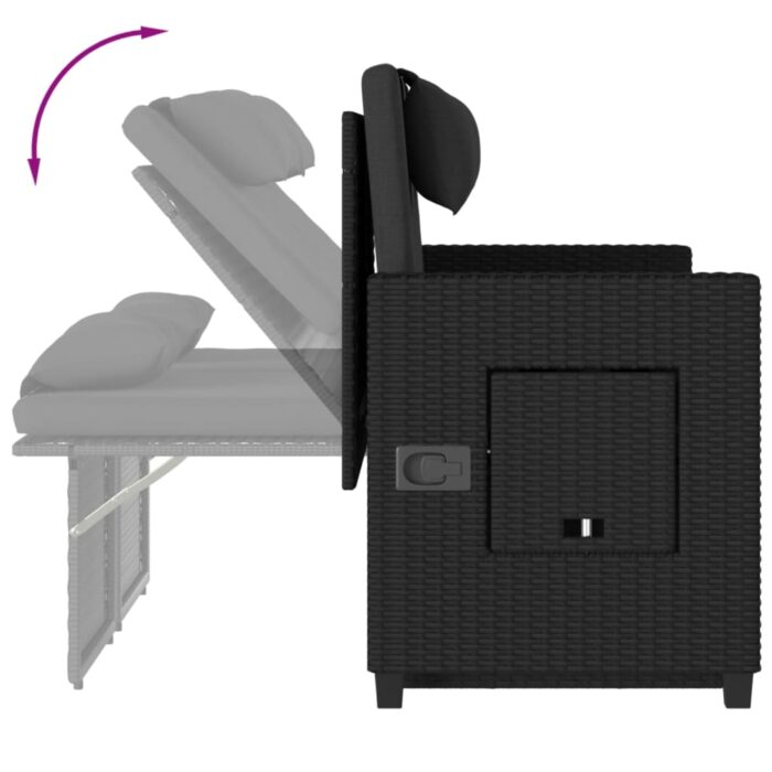 VXL8721012309890_g_en_hd_8.jpg Banc inclinable de jardin avec coussins noir résine tressée – Image 8