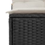 Canapés de jardin sans accoudoirs avec coussins 2 pcs noir – Image 6