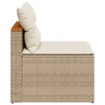 Canapés de jardin sans accoudoirs avec coussins 2 pcs beige – Image 4