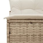 Canapés de jardin sans accoudoirs avec coussins 2 pcs beige – Image 6
