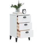 Table de chevet VIKEN blanc bois d'ingénierie – Image 2