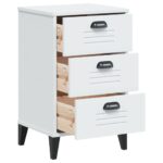 Table de chevet VIKEN blanc bois d'ingénierie – Image 3