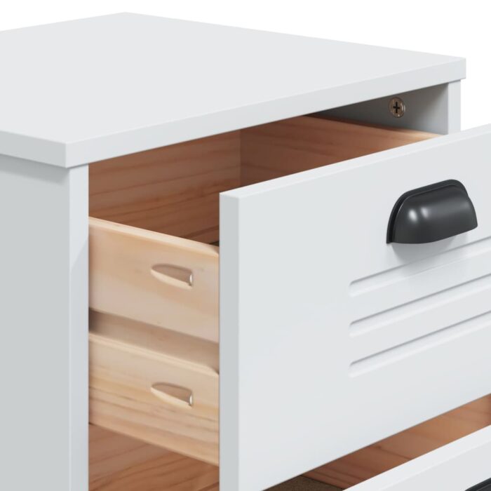 Table de chevet VIKEN blanc bois d'ingénierie – Image 7