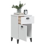 Table de chevet VIKEN blanc bois d'ingénierie – Image 2