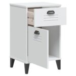Table de chevet VIKEN blanc bois d'ingénierie – Image 3