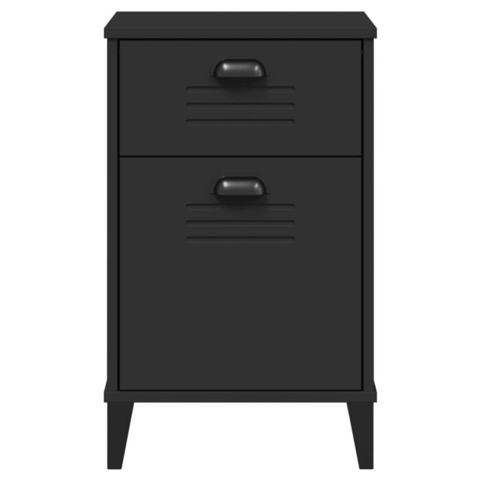 Table de chevet VIKEN noir bois d'ingénierie – Image 4