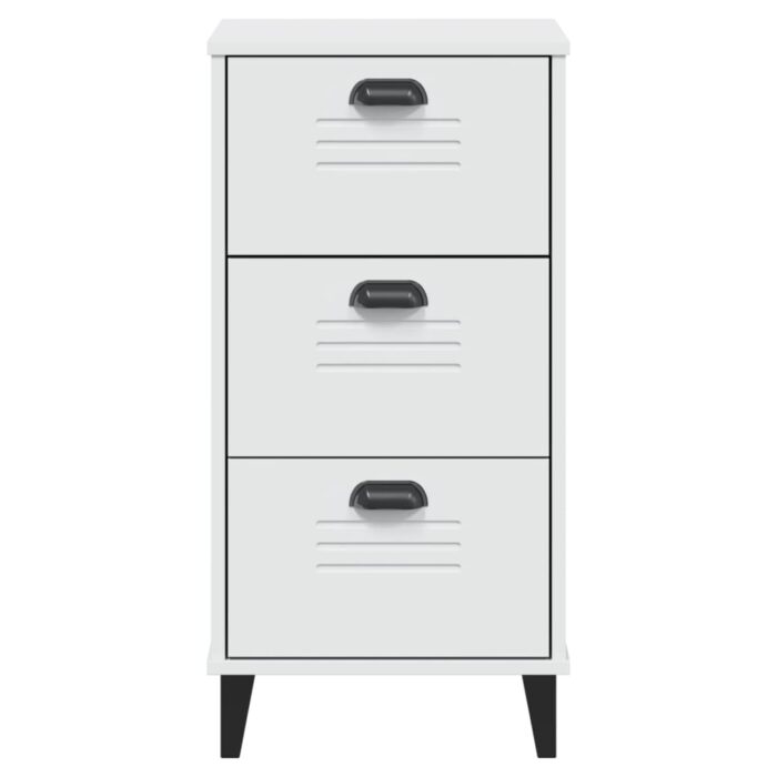 Table de chevet VIKEN blanc bois d'ingénierie – Image 4