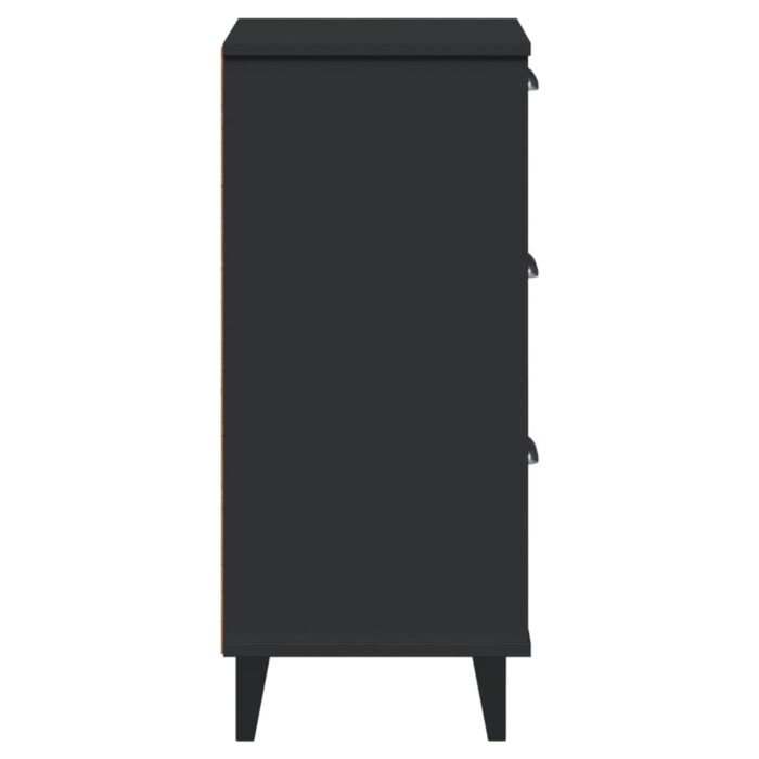Table de chevet VIKEN noir bois d'ingénierie – Image 5