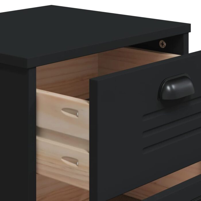 Table de chevet VIKEN noir bois d'ingénierie – Image 7