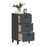 Table de chevet VIKEN gris anthracite bois d'ingénierie – Image 2