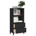 Bibliothèque VIKEN noir 60x35x123 cm bois d'ingénierie – Image 2