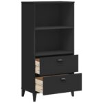Bibliothèque VIKEN noir 60x35x123 cm bois d'ingénierie – Image 3