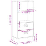 Bibliothèque VIKEN gris anthracite 60x35x123 cm bois ingénierie – Image 8