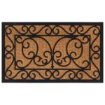 Paillasson rectangulaire 45x75 cm caoutchouc et fibre de coco