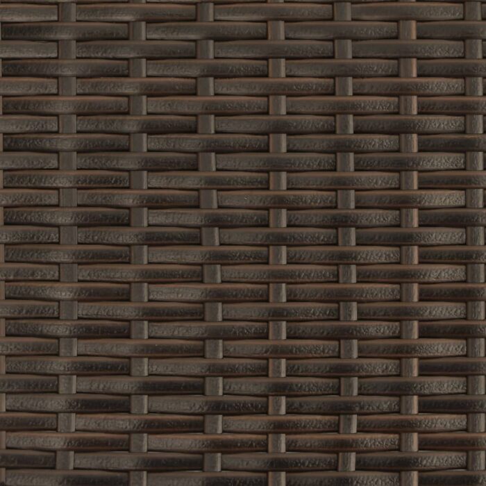 Canapé de jardin 2 places avec tabourets marron résine tressée – Image 6
