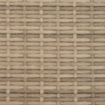 Canapé de jardin 2 places avec tabourets beige résine tressée – Image 6