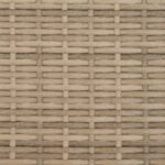 Canapé de jardin 2 places avec tabourets beige résine tressée – Image 6