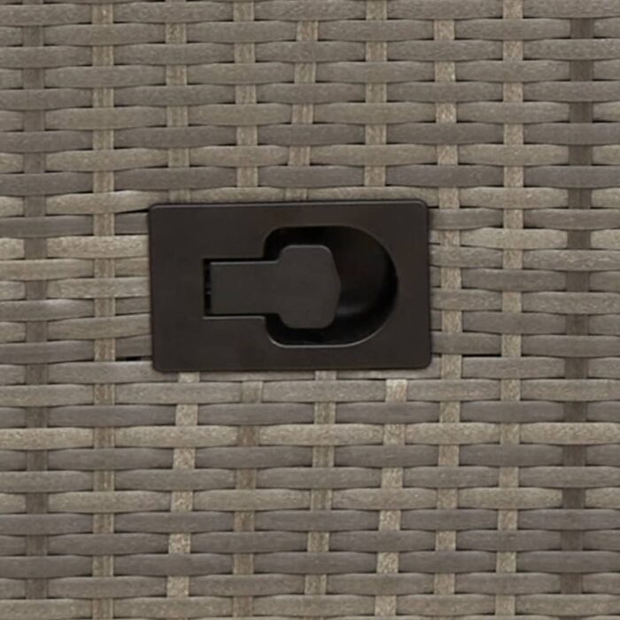 Chaise de jardin inclinable avec coussins en résine tressée grise – Image 7