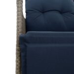 Chaise de jardin inclinable avec coussins en résine tressée grise – Image 6
