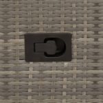 Chaise de jardin inclinable avec coussins en résine tressée grise – Image 7