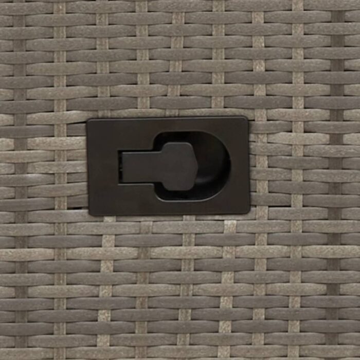 Lot de 2 chaises de jardin inclinables avec coussins en résine tressée grise – Image 8