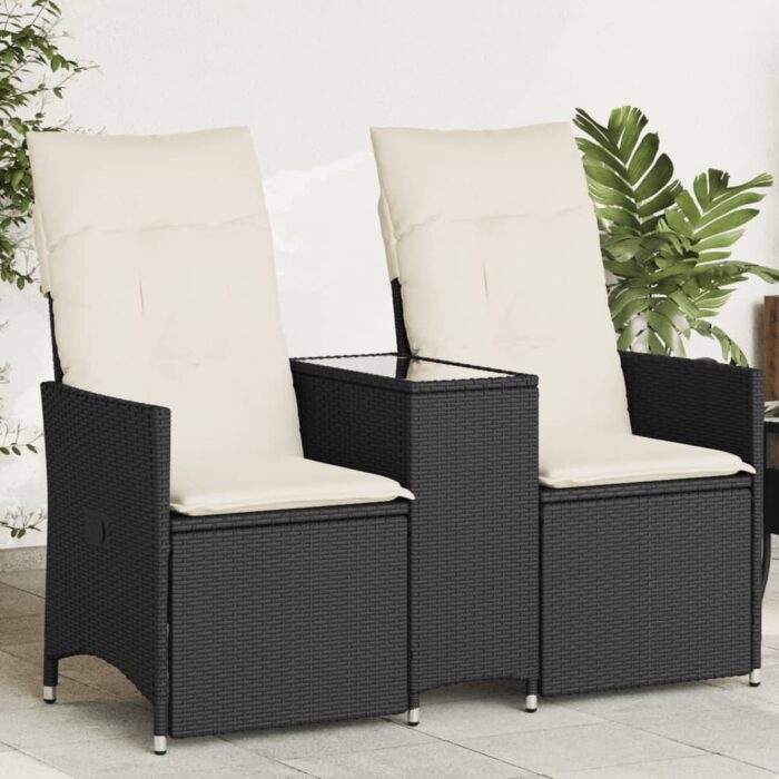 VXL8721012313385_m_en_hd_1.jpg Canapé de jardin inclinable 2 places avec table noir poly rotin – Image 1