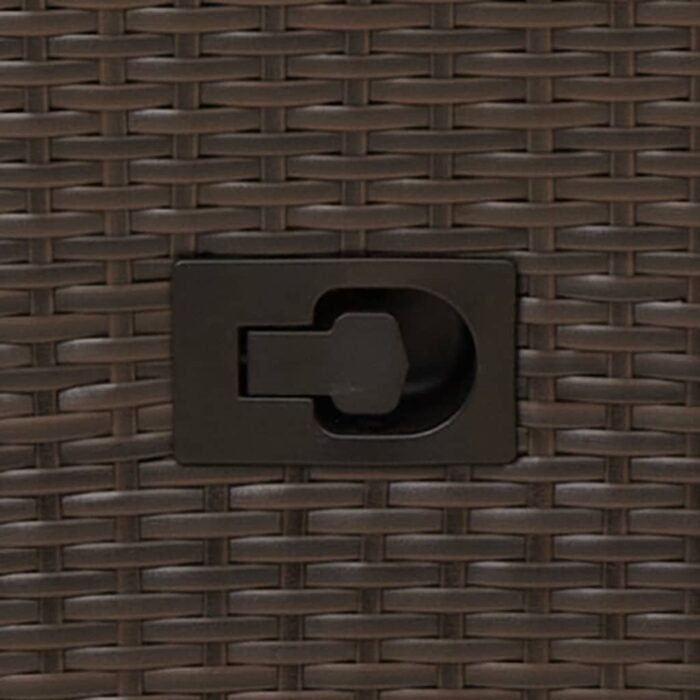 Canapé de jardin inclinable 2 places avec table marron rotin – Image 6