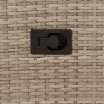 Canapé de jardin inclinable 2 places avec table beige rotin – Image 6