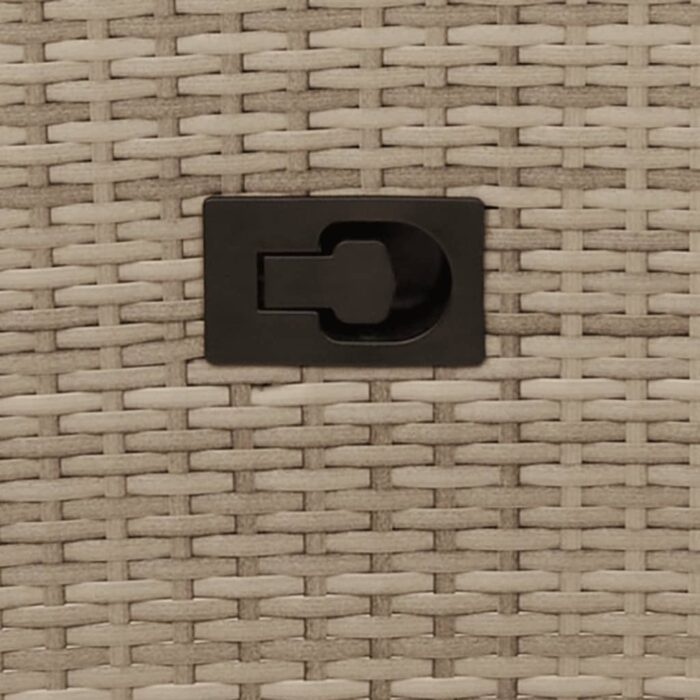 Canapé de jardin inclinable 2 places avec table beige rotin – Image 6