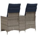 Canapé de jardin inclinable 2 places avec Table en résine tressée grise – Image 4