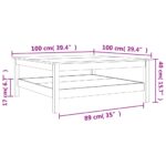 Table basse cire marron 100x100x40 cm bois massif de pin – Image 8