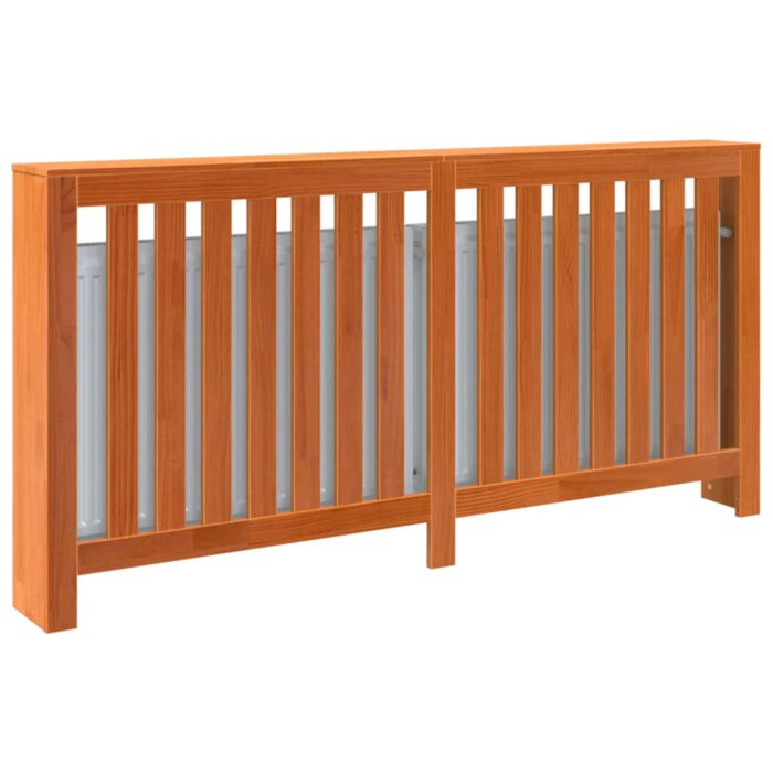Cache-radiateur cire marron 169x19x84 cm bois massif de pin – Image 2