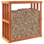Porte-bûches d’extérieur cire marron 109x52x106 cm bois pin – Image 2
