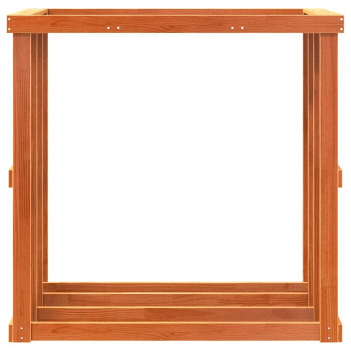 Porte-bûches d’extérieur cire marron 109x52x106 cm bois pin – Image 3