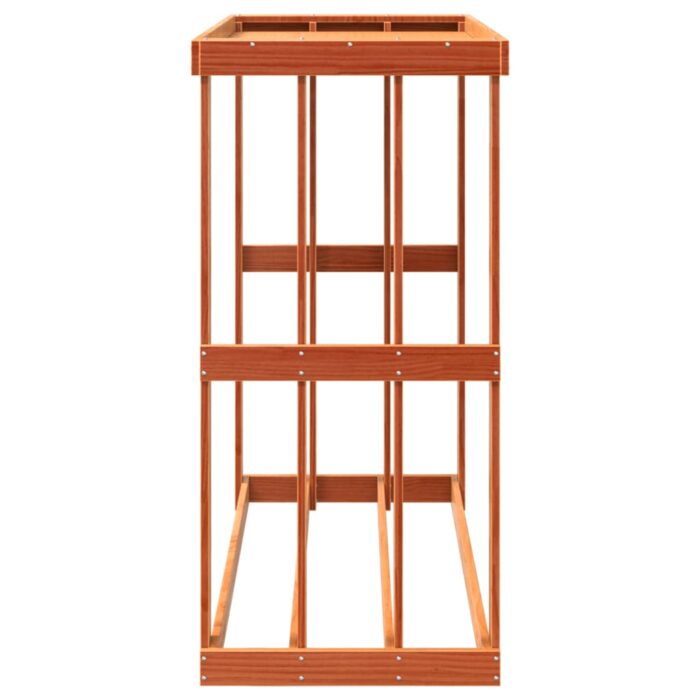 Porte-bûches d’extérieur cire marron 109x52x106 cm bois pin – Image 4