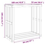 Porte-bûches d’extérieur cire marron 109x52x106 cm bois pin – Image 8